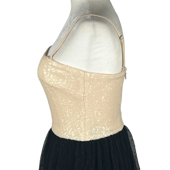 DRESS THE POPULATION KADY SEQUIN TIERED TULLE DRESS IN CREAM MULTI NWT SIZE XS - Picture 6 of 16